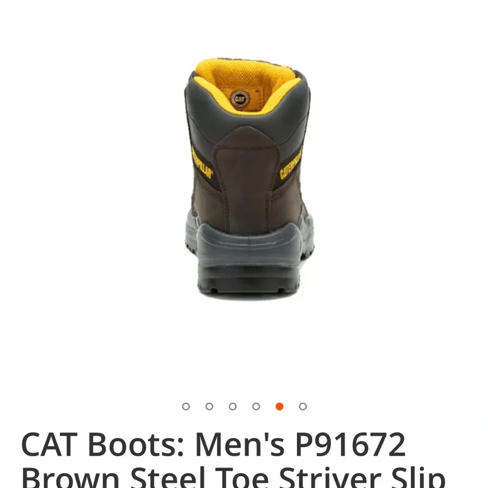 CAT Boots: Men's P91672 Brown Steel Toe Striver Slip Resistant EH Work Boot